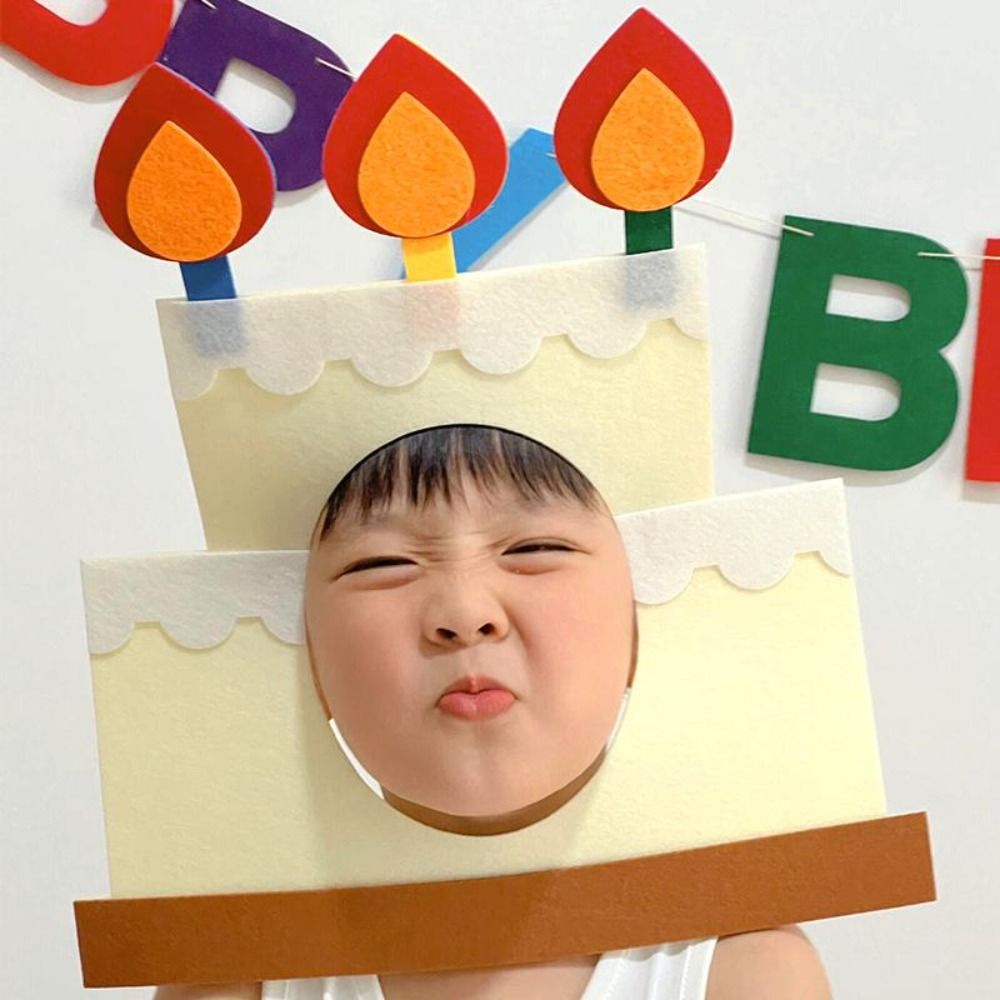 Kids Face Mask - New Birthday Cake Style Party Cap