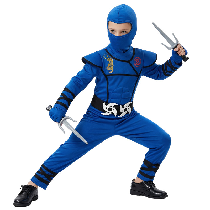 Black and Blue Ninja Costume f - Black Face Mask Pack reseña y precio