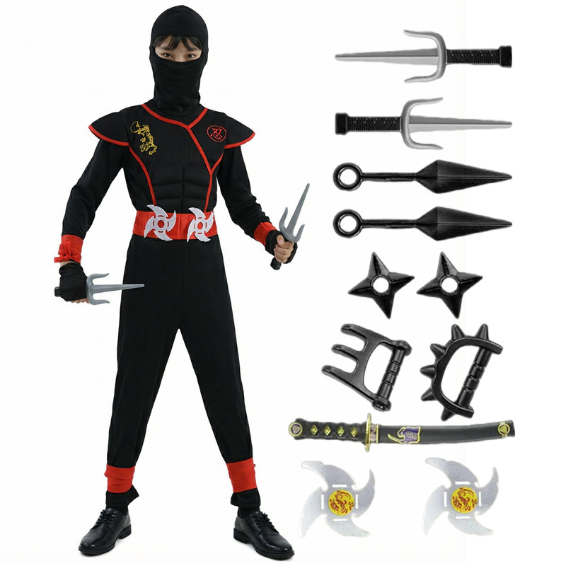Black and Blue Ninja Costume f - Black Face Mask Pack reseña y precio