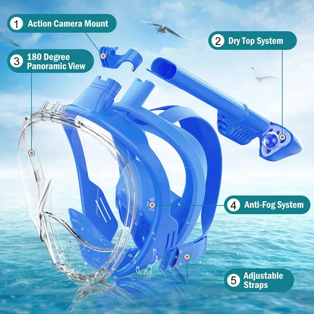 Underwater Snorkeling Full Fac - Anti Pollution Mask reseña y precio