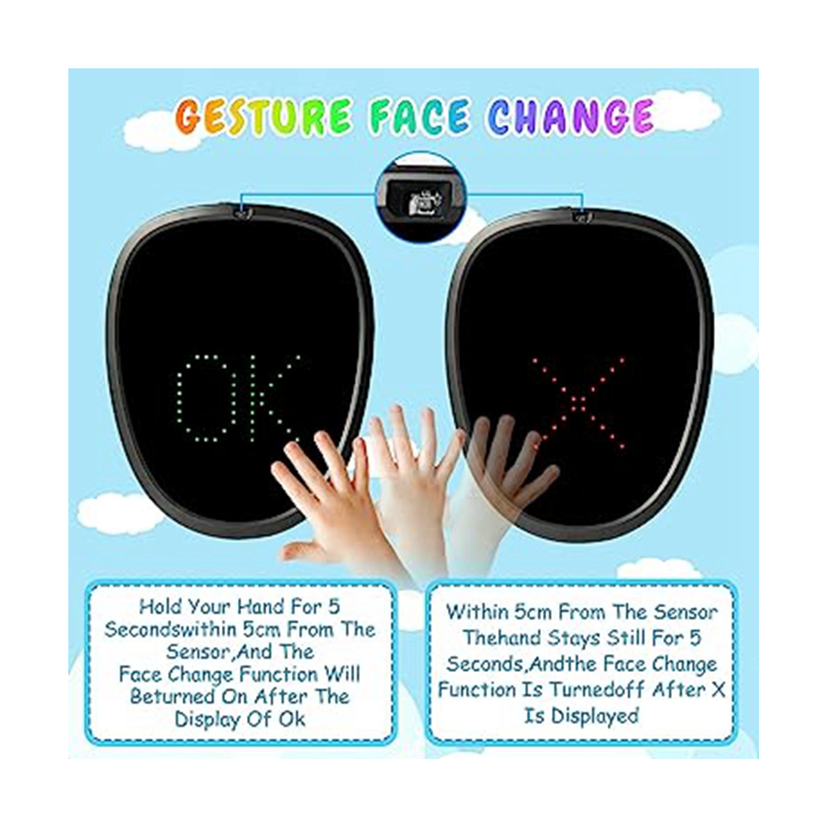 LED Mask for Kid Gesture Sensi - Kids Face Mask reseña y precio