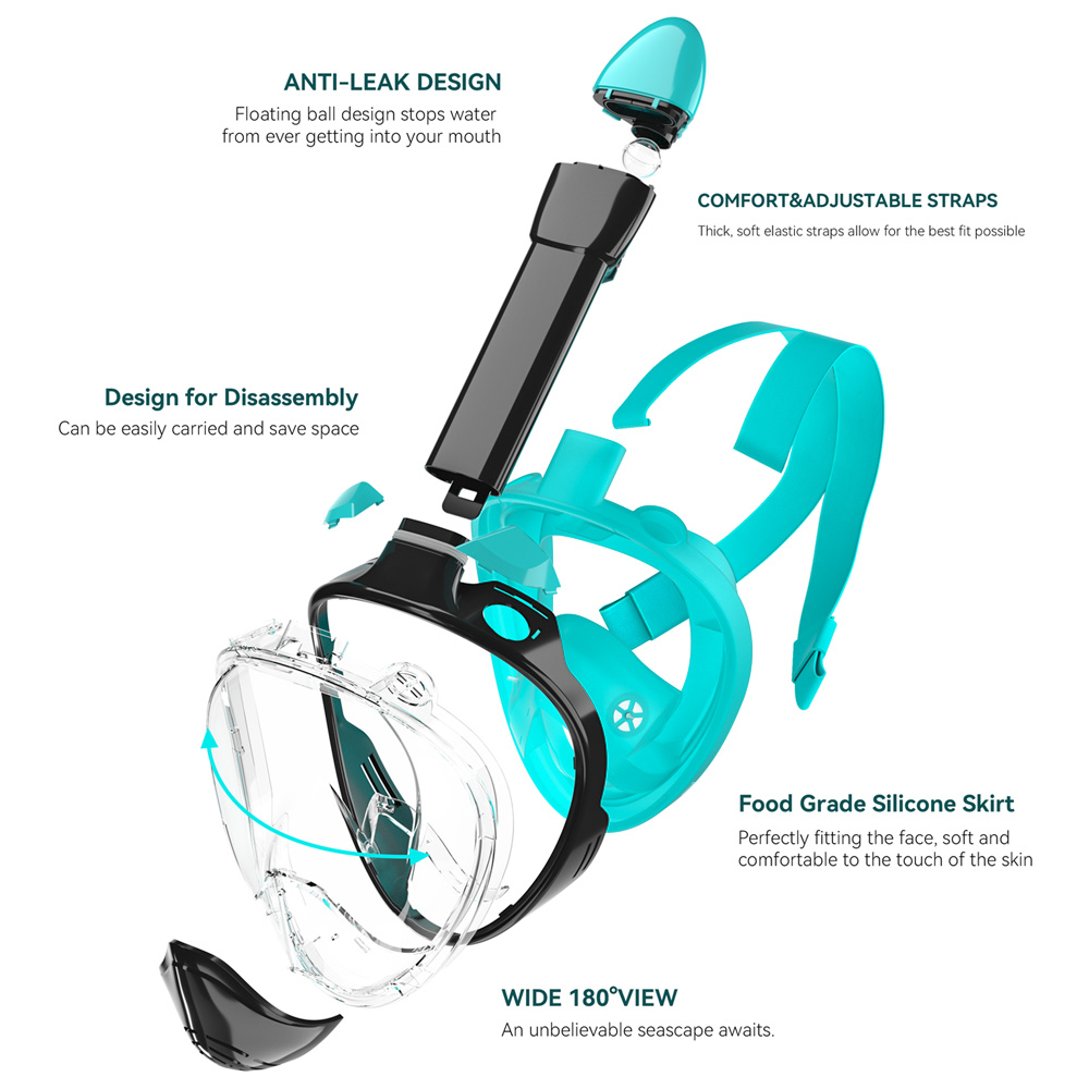 Full Face Snorkel Mask Silicon - Silicone Mask Bracket reseña y precio