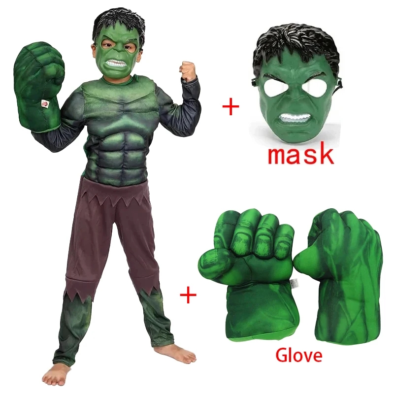 New Hulk Muscle Costume Superh - Kids Face Mask reseña y precio