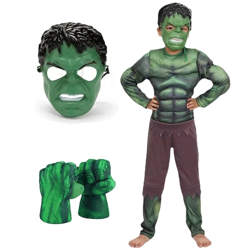 New Hulk Muscle Costume Superh - Kids Face Mask reseña y precio