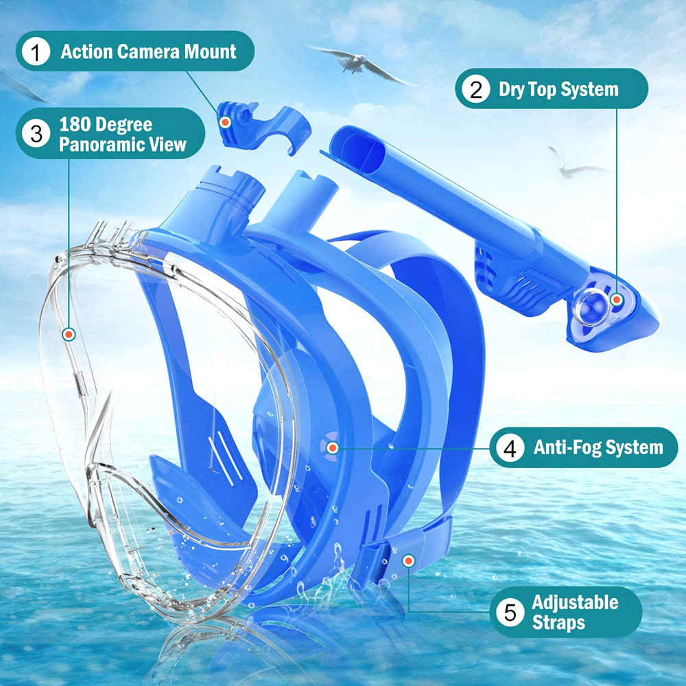 Kids Full Face Snorkel Mask Di - Anti Pollution Mask reseña y precio