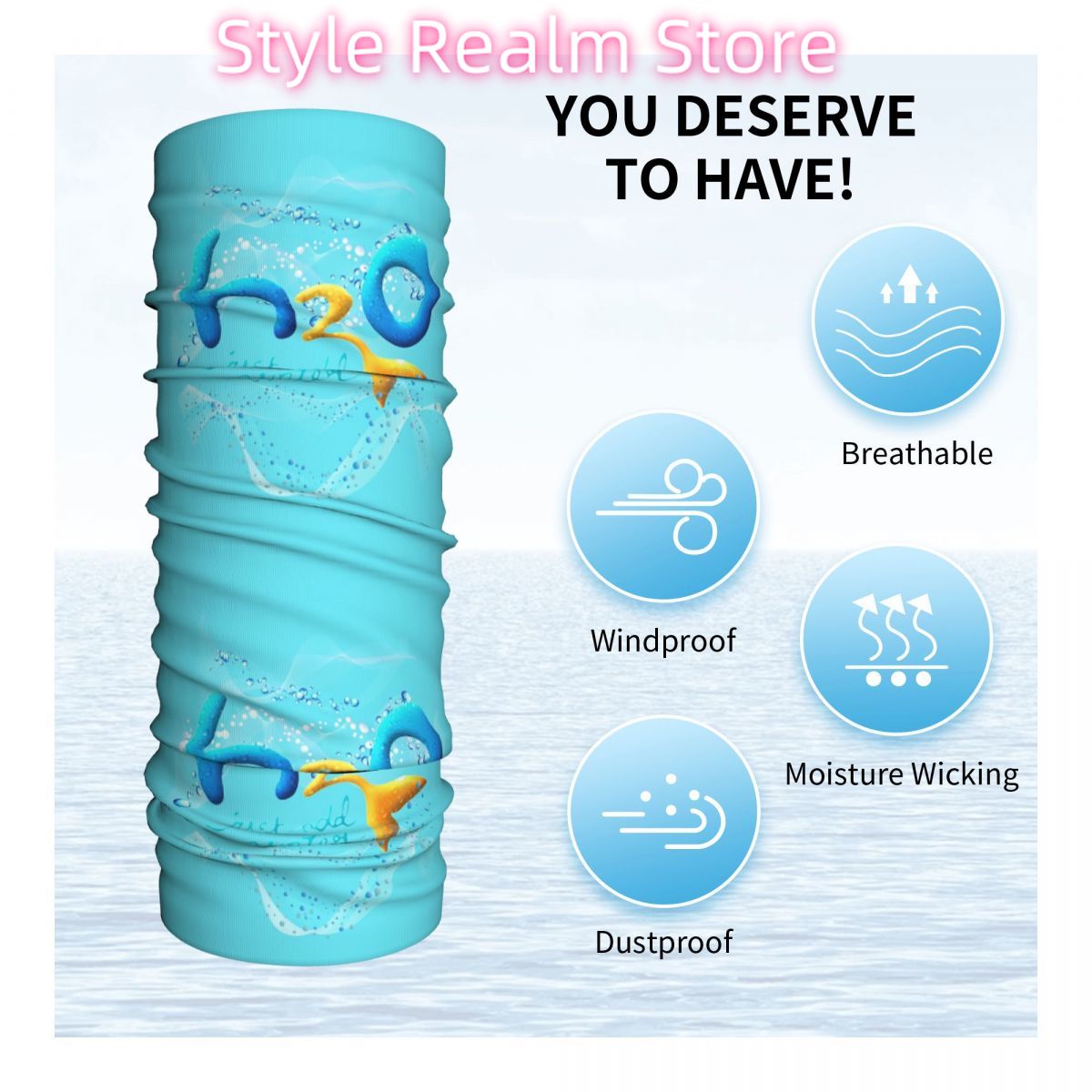 Custom H2O Just Add Water Band - Neck Gaiter Face Cover reseña y precio