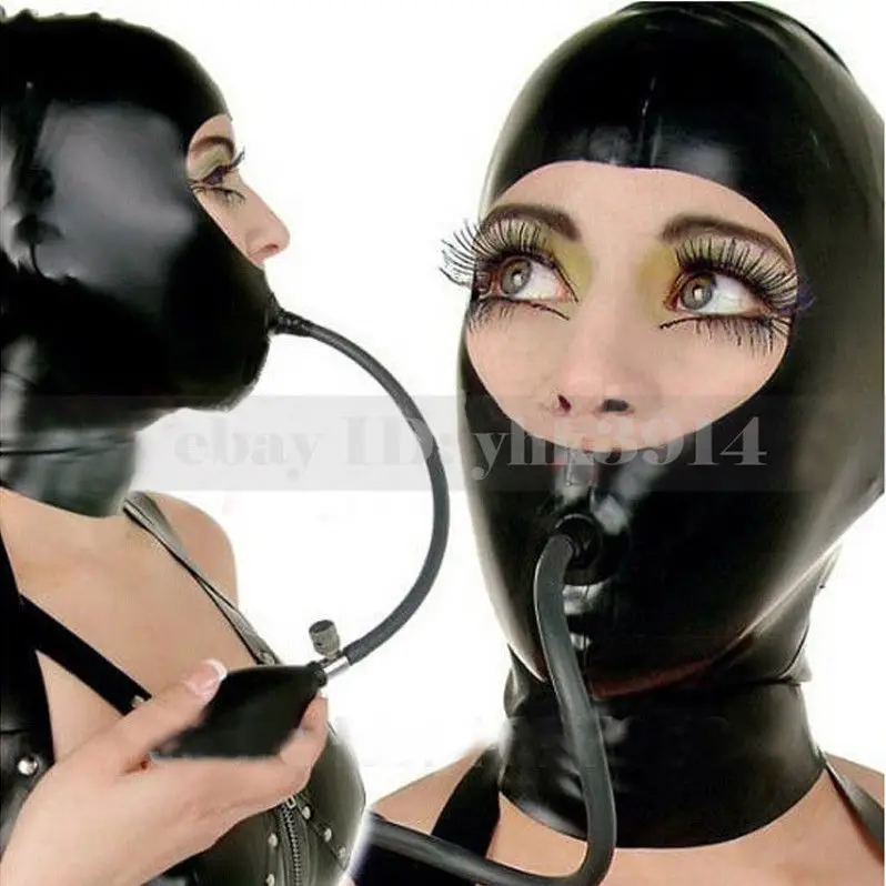 Black Unisex Latex Hoods Mask  - Black Face Mask Pack reseña y precio