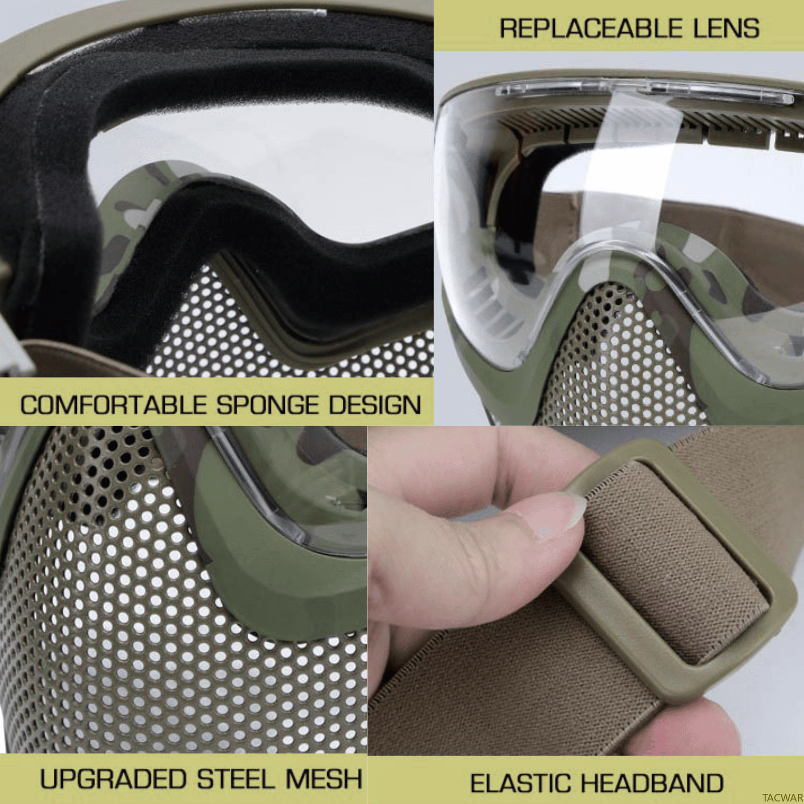 Airsoft Steel Mesh Mask Full F - Anti Pollution Mask reseña y precio