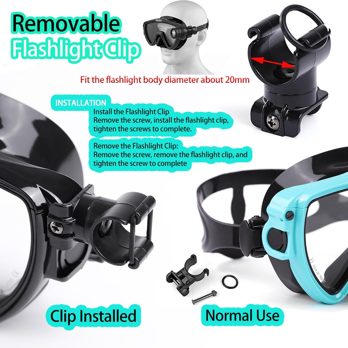 Scuba Diving Mask with flashli - Silicone Mask Bracket reseña y precio